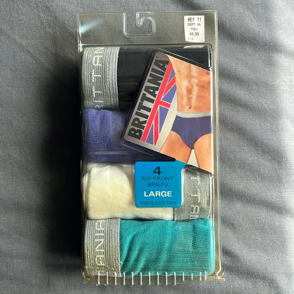 Sealed Vintage 1993 Brittania Fly-Front Men’s Briefs – 4-Pack New Old Stock